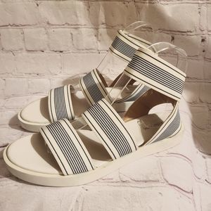 NWT & Other Stories from Anthropologie Elastic Strap Sandals White/Black 7M